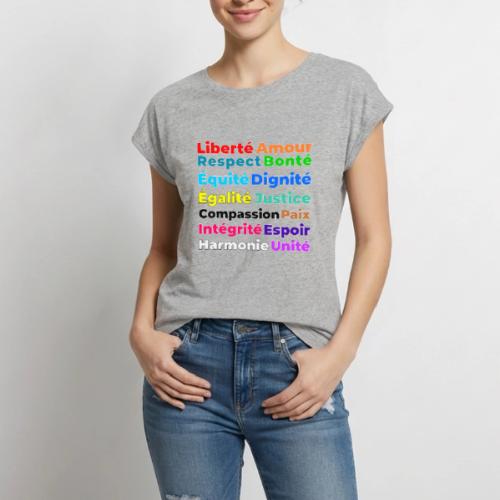 Words of Light - Women's Premium Roll Up Sleeve T-Shirt