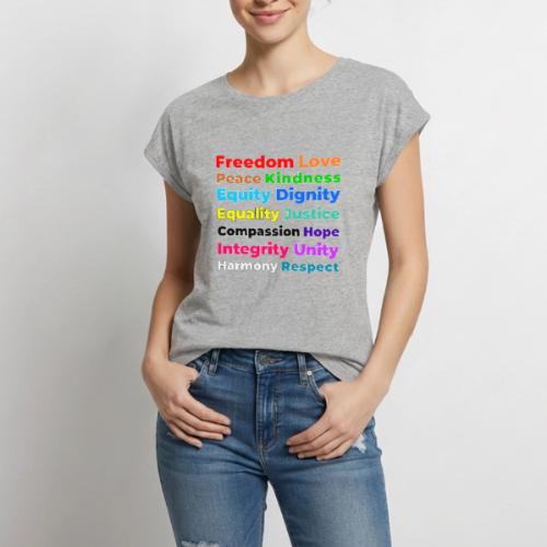 Words of Light - Women's Premium Roll Up Sleeve T-Shirt