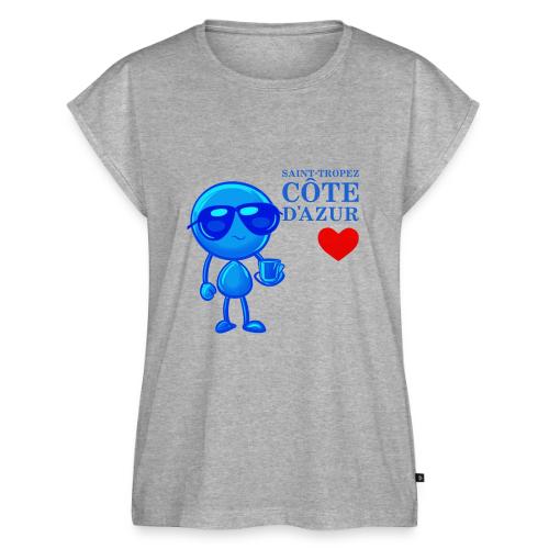 Smoon City_Saint Tropez Côte d'Azur - Women's Premium Roll Up Sleeve T-Shirt
