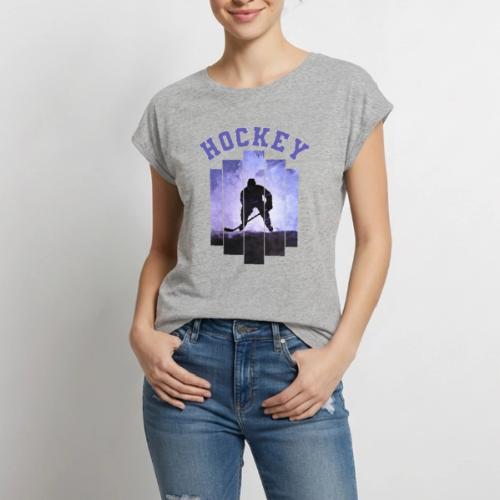 Hockey Warrior - Women's Premium Roll Up Sleeve T-Shirt