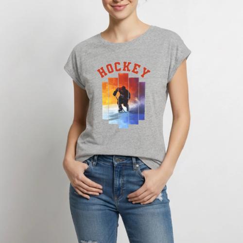 Hockey Rush - Women's Premium Roll Up Sleeve T-Shirt