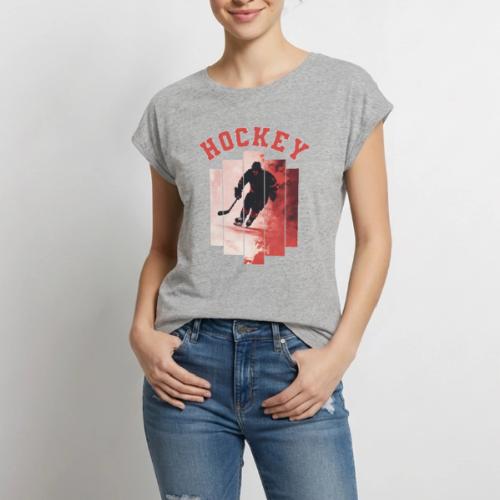 Hockey Spirit - Women's Premium Roll Up Sleeve T-Shirt