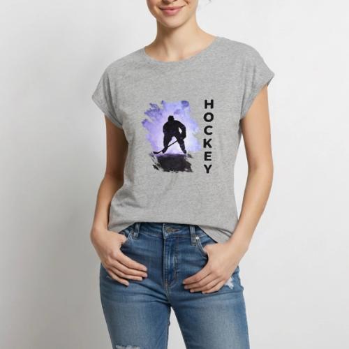 Hockey Charge - Women's Premium Roll Up Sleeve T-Shirt