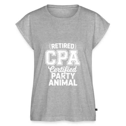 Retired CPA Party Animal Vintage - Women's Premium Roll Up Sleeve T-Shirt
