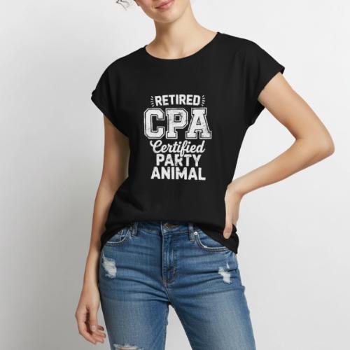 Retired CPA Party Animal Vintage - Women's Premium Roll Up Sleeve T-Shirt