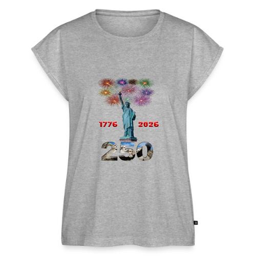 1776 - 2026 | 250 Years USA | Fireworks - Women's Premium Roll Up Sleeve T-Shirt