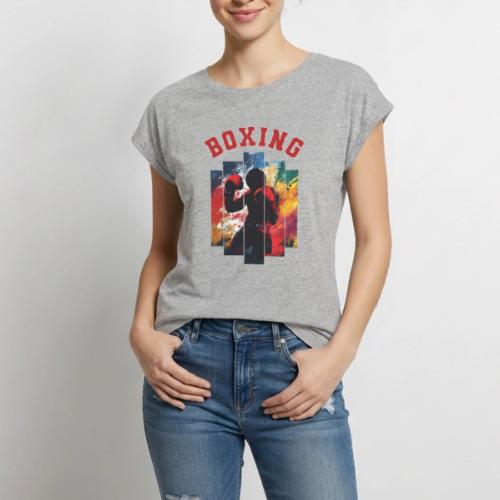 Boxing Warrior - Women's Premium Roll Up Sleeve T-Shirt