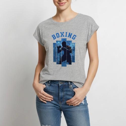 Boxing Never Stops - Women's Premium Roll Up Sleeve T-Shirt