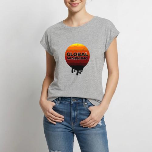 Global warming - Women's Premium Roll Up Sleeve T-Shirt