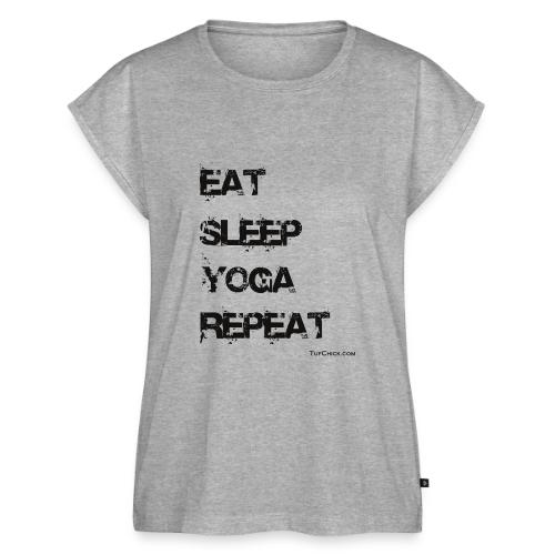 Eat Sleep Yoga Repeat TC - Women's Premium Roll Up Sleeve T-Shirt