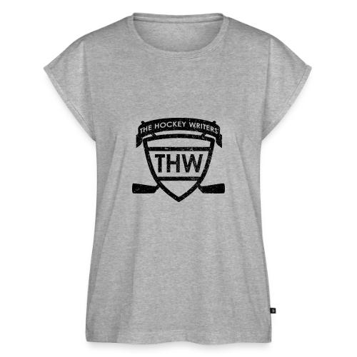 The Hockey Writers Distressed Logo - black - Women's Premium Roll Up Sleeve T-Shirt