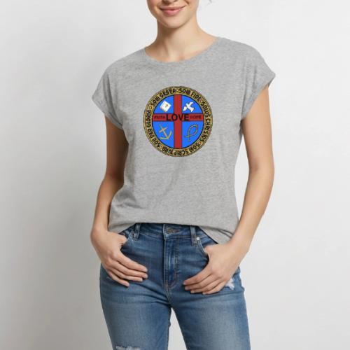 Five Solas Faith Hope Love Shirt–Christian Symbols - Women's Premium Roll Up Sleeve T-Shirt