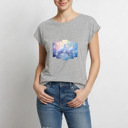Symbols of Peace and Serenity - Women's Premium Roll Up Sleeve T-Shirt