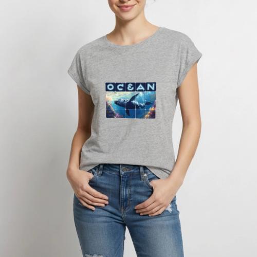 Ocean: Majestic Deep - Women's Premium Roll Up Sleeve T-Shirt