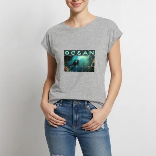 Ocean: Explorer of the Deep - Women's Premium Roll Up Sleeve T-Shirt