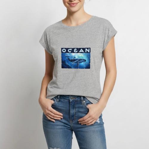 Ocean Titan - Women's Premium Roll Up Sleeve T-Shirt