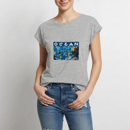 Ocean: Underwater Radiance - Women's Premium Roll Up Sleeve T-Shirt
