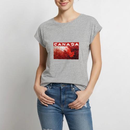 Canada Painted Pride - Women's Premium Roll Up Sleeve T-Shirt