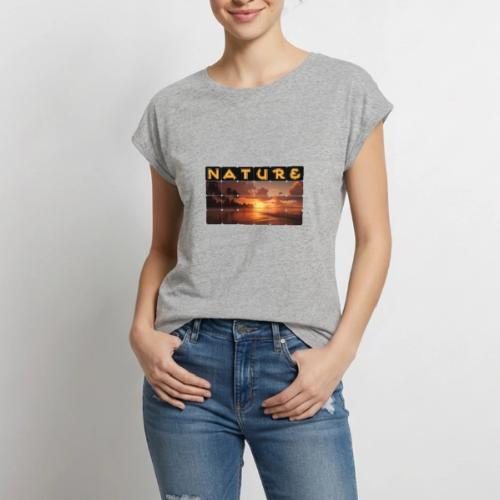 Nature: Sunset Serenity - Women's Premium Roll Up Sleeve T-Shirt