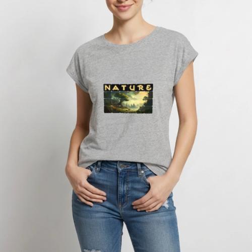Whispers of Green Peaks - Women's Premium Roll Up Sleeve T-Shirt
