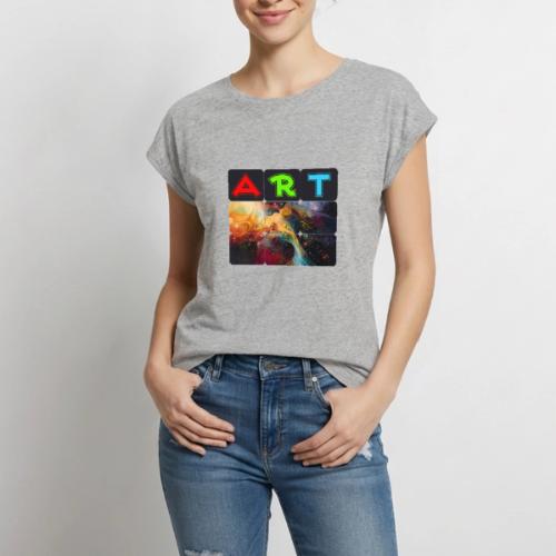 Waves of Art - Women's Premium Roll Up Sleeve T-Shirt