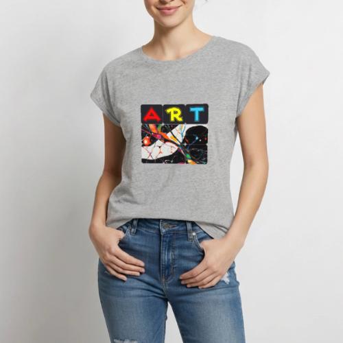 Art in Motion: Color Unleashed - Women's Premium Roll Up Sleeve T-Shirt