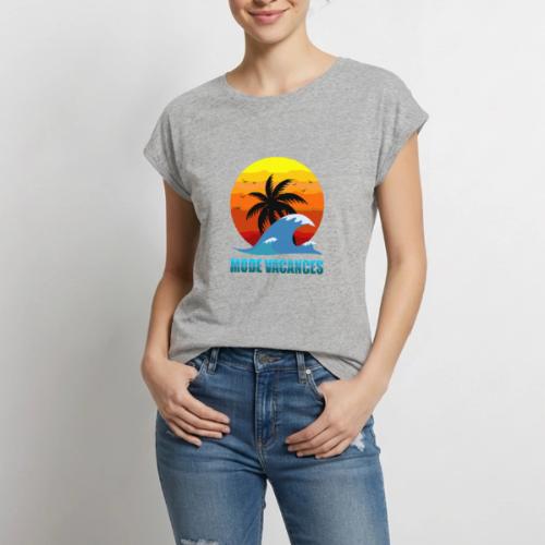 Vacation Mode: Tropical Escape - Women's Premium Roll Up Sleeve T-Shirt