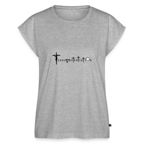 Transubstantiation Black Letters - Women's Premium Roll Up Sleeve T-Shirt