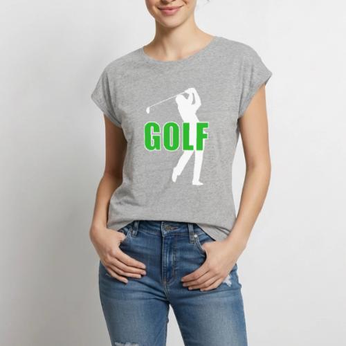 Golf: Classic Golf Motion - Women's Premium Roll Up Sleeve T-Shirt