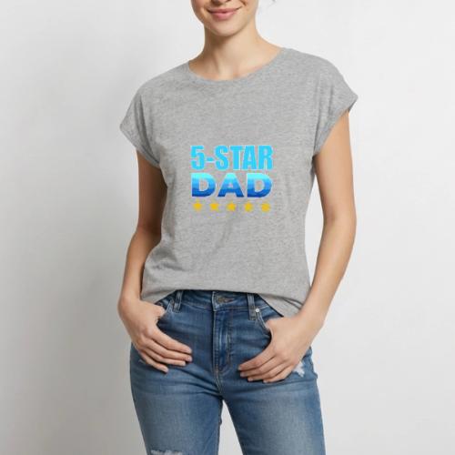 Five Stars Dad - Women's Premium Roll Up Sleeve T-Shirt