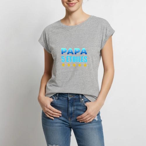 Five-Star Dad - Women's Premium Roll Up Sleeve T-Shirt