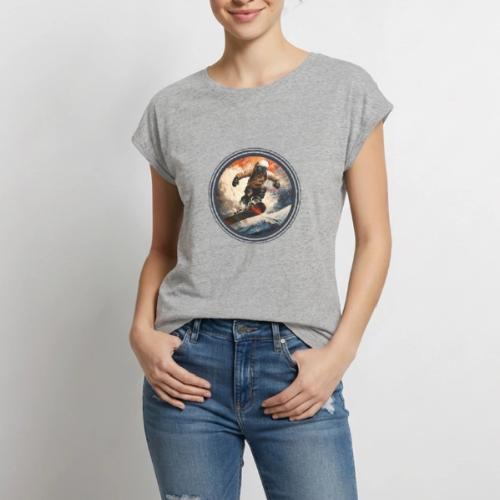 Snowboarding Elevation - Women's Premium Roll Up Sleeve T-Shirt