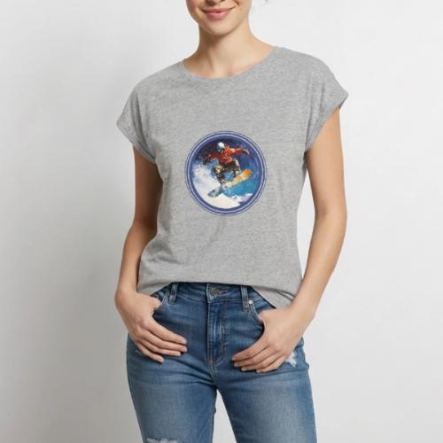 Snowboarding Rush - Women's Premium Roll Up Sleeve T-Shirt