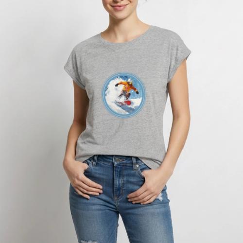 Snowboarding Edge - Women's Premium Roll Up Sleeve T-Shirt