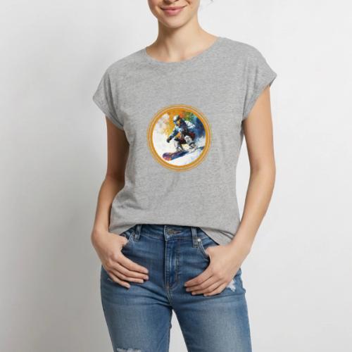Snowboarding Dreams - Women's Premium Roll Up Sleeve T-Shirt