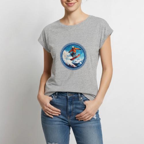 Snowboarding Vibes - Women's Premium Roll Up Sleeve T-Shirt