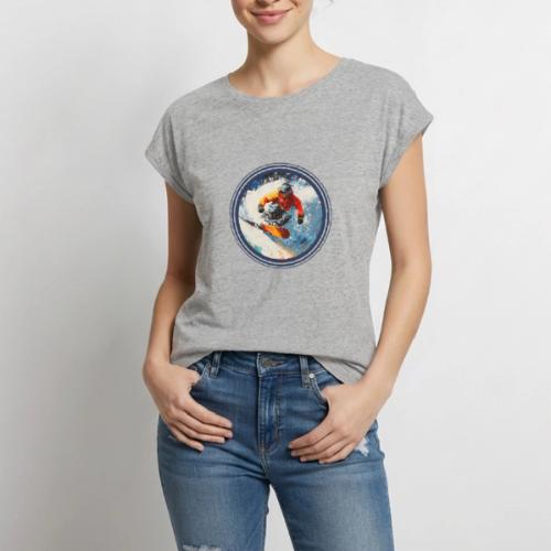 Snowboarding Rebel - Women's Premium Roll Up Sleeve T-Shirt