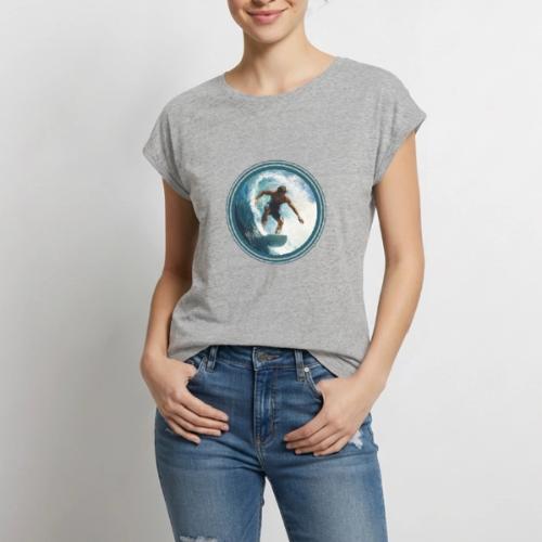 Surfing Horizon - Women's Premium Roll Up Sleeve T-Shirt
