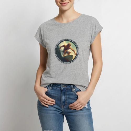 Surfing Rush - Women's Premium Roll Up Sleeve T-Shirt