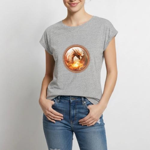 Dragon's Wrath - Women's Premium Roll Up Sleeve T-Shirt