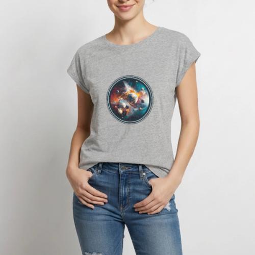 Planets in Acrylic Dreams - Women's Premium Roll Up Sleeve T-Shirt
