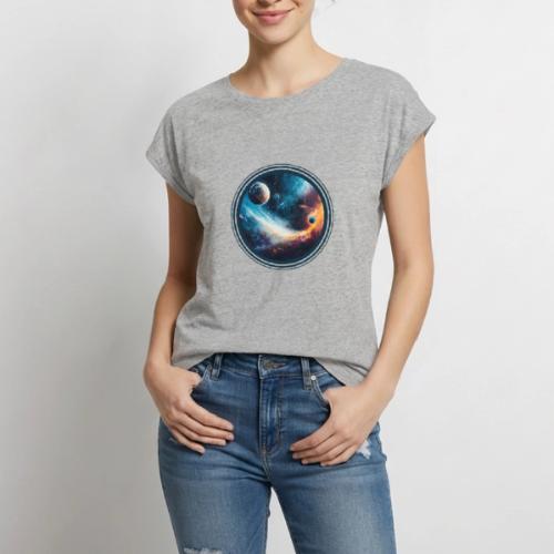 Planets Among Colors - Women's Premium Roll Up Sleeve T-Shirt