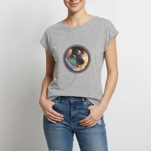 Planets in the Abstract - Women's Premium Roll Up Sleeve T-Shirt