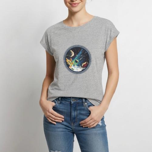 Celestial Collision - Women's Premium Roll Up Sleeve T-Shirt
