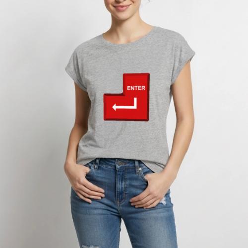 Just Press Enter - Women's Premium Roll Up Sleeve T-Shirt