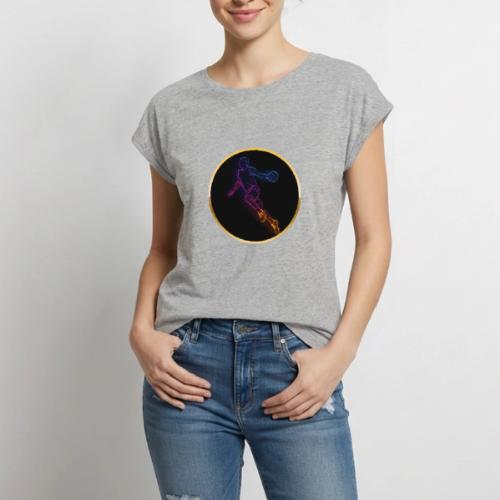 Basketball: Neon Jump Shot - Women's Premium Roll Up Sleeve T-Shirt