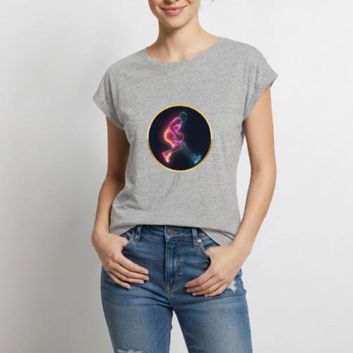 Basketball: Golden Court Glow - Women's Premium Roll Up Sleeve T-Shirt