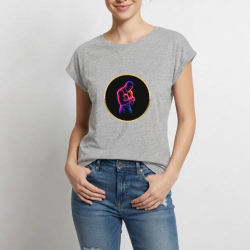 Boxing: Neon Power Guard - Women's Premium Roll Up Sleeve T-Shirt