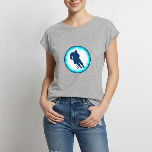 Hockey: Ice Warrior - Women's Premium Roll Up Sleeve T-Shirt