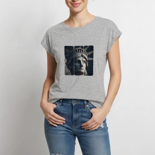 USA: Liberty in Shadows - Women's Premium Roll Up Sleeve T-Shirt